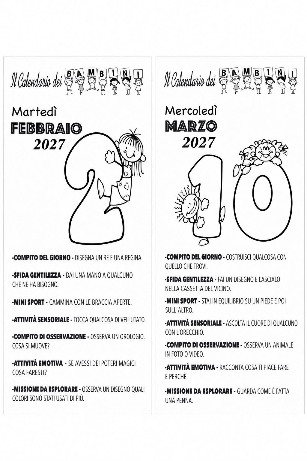 IL CALENDARIO DEI BAMBINI (CONFEZIONE REGALO)
